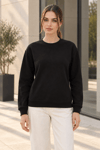Kadın 2’li Bisiklet Yaka Basic Sweatshirt – Siyah / Gri Siyah