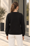 Kadın 2’li Bisiklet Yaka Basic Sweatshirt – Siyah / Antrasit Antrasit