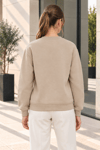 Kadın 2’li Bisiklet Yaka Basic Sweatshirt – Bej / Bordo Bej