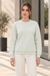 Kadın 2’li Bisiklet Yaka Basic Sweatshirt – Mint / Ekru Ekru