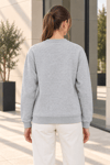 Kadın 2’li Bisiklet Yaka Basic Sweatshirt – Gri / Ekru Gri