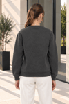 Kadın 2’li Bisiklet Yaka Basic Sweatshirt – Bordo / Antrasit Bordo