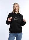 Kadın 3 İplik Şardonsuz Kapüşonlu Sweatshirt Siyah