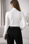 Kadın Basic Balıkçı Yaka Modal Likra Esnek Uzun Kollu Bluz - Ekru
