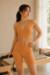 Kadın Bej Pedli Sporcu Sütyeni Crop Top