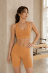 Kadın Bej Pedli Sporcu Sütyeni Crop Top