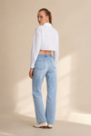 Kadın Beyaz Oversize Crop Poplin Gömlek