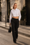 Kadın Beyaz Oversize Crop Poplin Gömlek