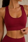 Kadın Bordo Pedli Sporcu Sütyeni Crop Top