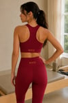 Kadın Bordo Pedli Sporcu Sütyeni Crop Top