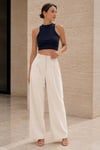 Kadın İndigo Fitilli Crop Atlet