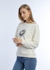 Kadın Kalp Baskılı 2’li Sweatshirt Seti – Ekru Siyah