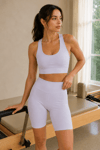 Kadın Lila Pedli Sporcu Sütyeni Crop Top