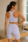 Kadın Lila Pedli Sporcu Sütyeni Crop Top