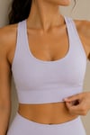 Kadın Lila Pedli Sporcu Sütyeni Crop Top