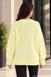 Kadın Oversize Bisiklet Yaka Basic Triko Kazak - Sarı Sarı