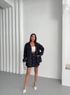 Kadın Oversize Denim Ceket & Düğmeli Kot Etek Takım
