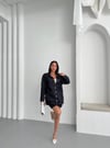 Kadın Oversize Denim Ceket & Düğmeli Kot Etek Takım