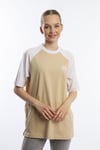 Kadın Oversize Fit Reglan Kol Basic Tişört Bej