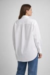 Kadın Oversize Uzun Kollu %100 Pamuk Basic Beyaz Gömlek