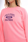 Kadın Polo State Baskılı 3 İplik Sweat  Neon Pembe