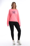 Kadın Polo State Baskılı 3 İplik Sweat  Neon Pembe