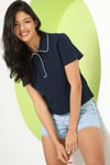 Kadın Polo Yaka T-Shirt Lacivert