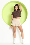 Kadın Polo Yaka T-Shirt Sütlü Kahve