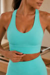 Kadın Turkuaz Sporcu Sütyeni Crop Top