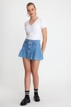 Kadın V Yaka Basic T-shirt Beyaz