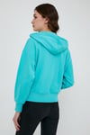 Kadın yarasa Kol Oversize Karbon Fırçalı 3 İplik Sweatshirt Turkuaz
