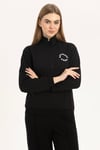 Kadın Yarım Fermuarlı Dik Yaka Baskılı Sweatshirt 2’li Paket Siyah / Mint