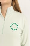 Kadın Yarım Fermuarlı Dik Yaka Baskılı Sweatshirt 2’li Paket Antra / Mint