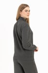 Kadın Yarım Fermuarlı Dik Yaka Baskılı Sweatshirt 2’li Paket Antra / Mint