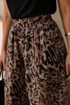 Leopar Desenli Astarlı Tül Balon Pantolon