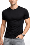 Siyah Slim Fit Basic Erkek Tişört – Dar Kesim Pamuklu Günlük
