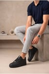 Erkek Beyaz Siyah Sneaker Günlük Yürüyüş Spor Ayakkabı 067-E Siyah
