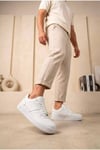 Erkek Beyaz Siyah Sneaker Günlük Yürüyüş Spor Ayakkabı 067-E Beyaz
