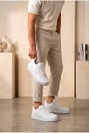 Erkek Beyaz Siyah Sneaker Günlük Yürüyüş Spor Ayakkabı 067-E Beyaz