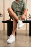 Erkek Beyaz Siyah Sneaker Günlük Yürüyüş Spor Ayakkabı 067-E Beyaz