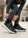 Erkek Siyah Gold Sneaker Günlük Sneaker Spor Ayakkabı 064