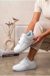 Kadın Beyaz Mavi Sneaker Günlük Yürüyüş Spor Ayakkabı 067-K Beyaz-Mavi