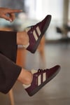 Kadın Beyaz Ortopedik Taban Çizgi Detaylı Günlük Sneaker 057
