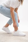 Kadın Beyaz Pudra Sneaker Günlük Spor Ayakkabı 068 Beyaz-Pudra