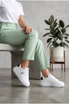 Kadın Beyaz Siyah Sneaker Günlük Spor Ayakkabı 068 Beyaz-Siyah