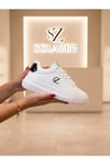 Kadın Beyaz Siyah Sneaker Günlük Spor Ayakkabı 068 Beyaz-Siyah