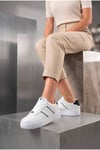 Kadın Beyaz Siyah Sneaker Günlük Yürüyüş Spor Ayakkabı 067-K Beyaz-Siyah