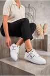 Kadın Beyaz Siyah Sneaker Günlük Yürüyüş Spor Ayakkabı 067-K Beyaz-Siyah