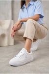 Kadın Beyaz Sneaker Günlük Spor Ayakkabı 068 Beyaz