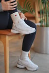Kadın Siyah Beyaz Ortopedik Kaymaz Taban Günlük Sneaker 050